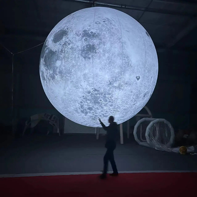 Décoration Utilisé Géant Publicité Modèle de lune gonflable avec lumière LED Grand ballon lunaire gonflable ballons personnalisés
