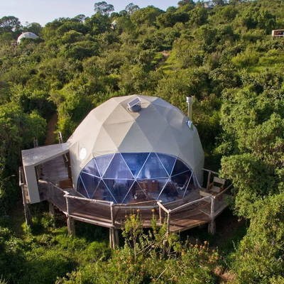 grande tente géodésique de 6m à l' eau de luxe extérieur glamping hôtel