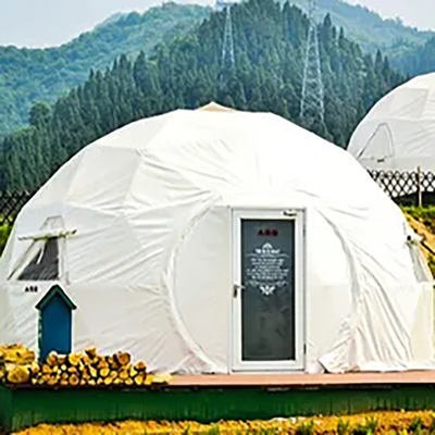 Logo personnalisé Luxe Dôme géodésique Tente Glamping D'extérieur étanche