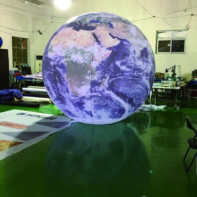 PVC personnalisé taille neuf planète décoration 3 M terre gonflable avec LED à l'intérieur pour la vente d'événement