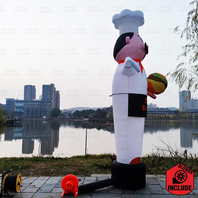 Cuisine géante Grand cuisinier gonflable Danseuse aérienne Air gonflable Agitant la main Marionnette dessin animé Ballon gonflable