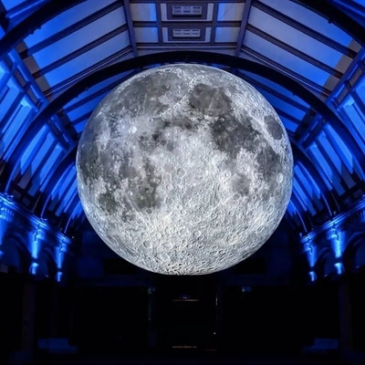 Décoration utilisée géante publicité modèle de lune gonflable avec lumière LED grand ballon lunaire gonflable