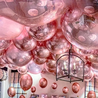 Décoration de la maison 100CM Laser argenté PVC boules suspendues Matériau clair Noël Disco boules miroir