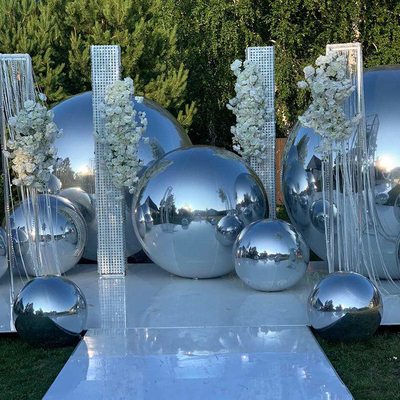 Sphère géante suspendue scellée or argent ballon miroir gonflable pour la décoration de Noël sphères miroir argent disque