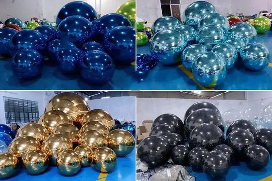 En plein air à prix abordable gros boules brillantes gonflables argentées lisses brillantes boules pour l' événement