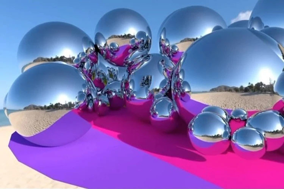 En plein air à prix abordable gros boules brillantes gonflables argentées lisses brillantes boules pour l' événement
