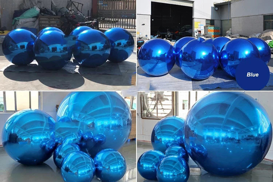 En plein air à prix abordable gros boules brillantes gonflables argentées lisses brillantes boules pour l' événement