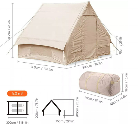 Populaire Glamping toile gonflable Camping extérieur personnalisé Luxe polyester Air Tente familiale pour le camping