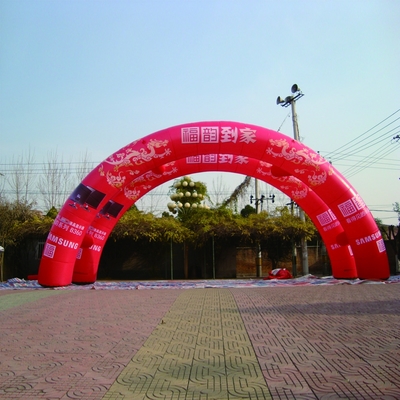 Nouveau design publicité en plein air rond arc gonflable avec impression de logo verlcro pour la promotion de la marque événement sportif