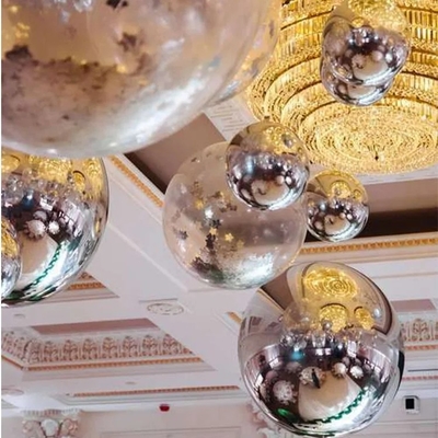 Boule miroir gonflable en PVC en argent flottant