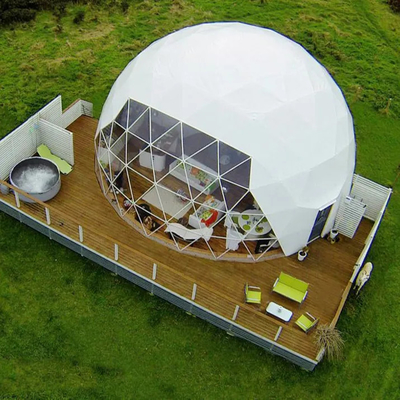 Tente de coupole de luxe pour hôtel de camping à l' eau blanche extérieure