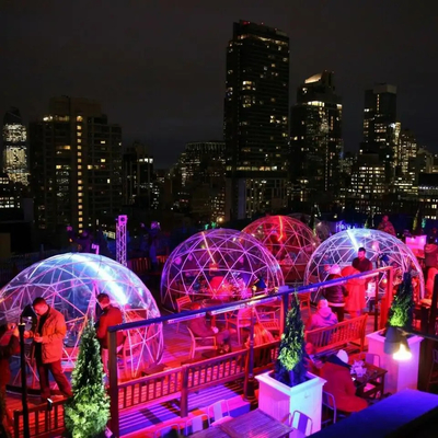 La toile en PVC transparente, résistante aux intempéries, couverture de jardin, igloo, serre, tente 360 dôme.