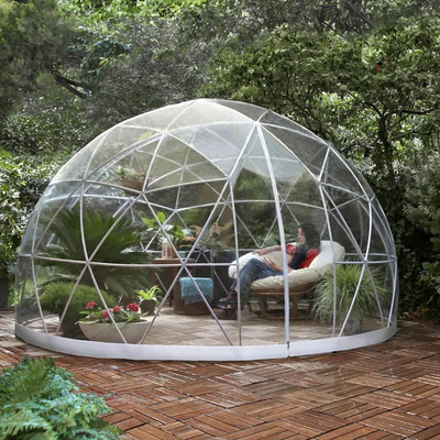 La toile en PVC transparente, résistante aux intempéries, couverture de jardin, igloo, serre, tente 360 dôme.
