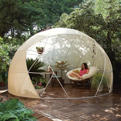 La toile en PVC transparente, résistante aux intempéries, couverture de jardin, igloo, serre, tente 360 dôme.