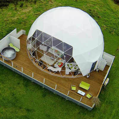 Nouveau design extérieur de luxe camping salon en PVC glamping dôme resort tente hôtel