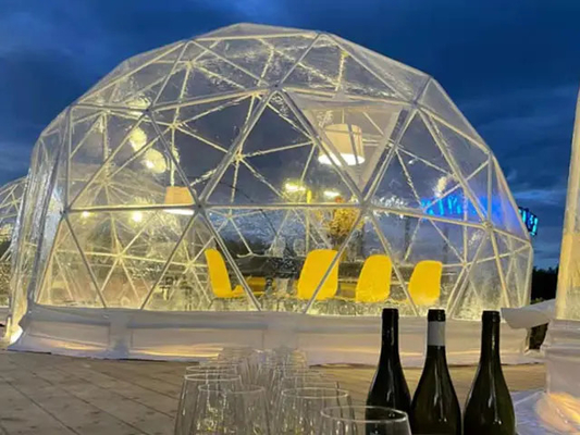 Nouveau design 4 à 10 personnes 850g Tissu en PVC Glamping Dome Chambre de luxe Tentes