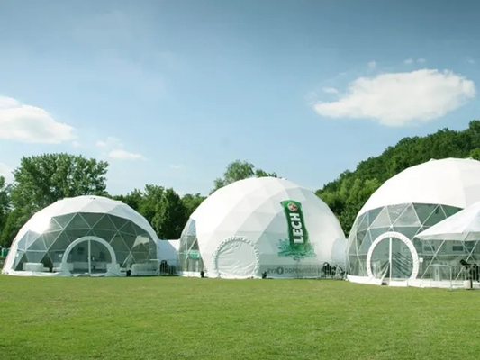 Nouveau design 4 à 10 personnes 850g Tissu en PVC Glamping Dome Chambre de luxe Tentes