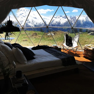 Cadre en acier PVC transparent géodésique Tente d'igloo