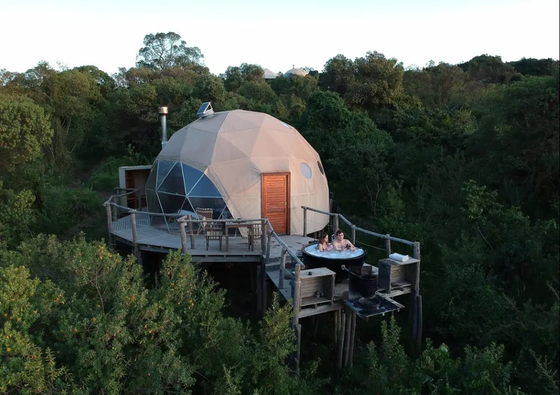 Cadre en acier PVC transparent géodésique Tente d'igloo