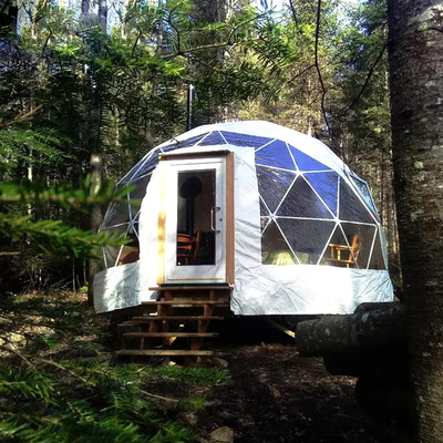 Luxe extérieur de 8 m de diamètre au toit étanche safari glamping resort hôtel rond tente géodésique dôme
