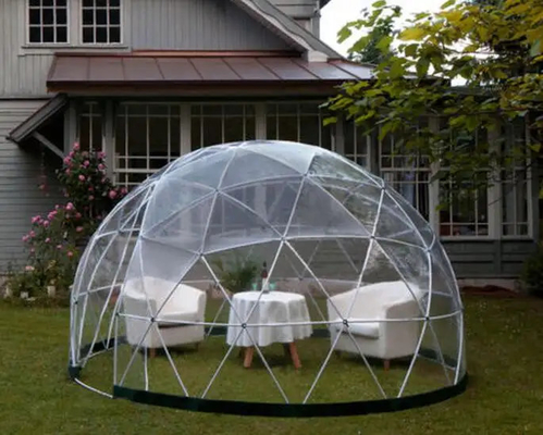 plus grande image Ajouter à Compare Partager luxe 6m pvc neige d'hiver chauffé camping demi-dôme tente pour le désert