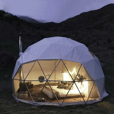 Tente de camping à dôme géodésique de 9 m PVDF de luxe