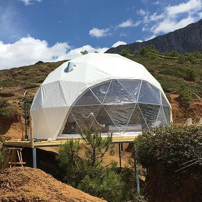 Tente de camping à dôme géodésique de 9 m PVDF de luxe