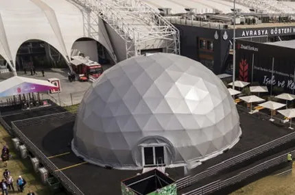 Logo personnalisé Luxe Dôme géodésique Tente Glamping D'extérieur étanche