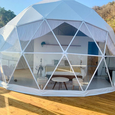 Tente gonflable préfabriquée à dôme Décoration d'hôtel Géodésique transparent
