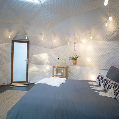 Tente gonflable préfabriquée à dôme Décoration d'hôtel Géodésique transparent