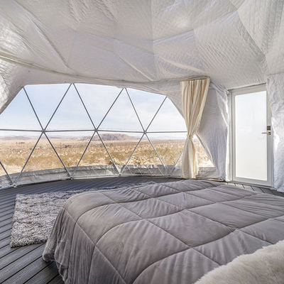 Tente gonflable préfabriquée à dôme Décoration d'hôtel Géodésique transparent