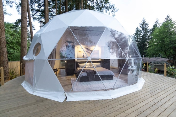 Décoration d'hôtel Tente gonflable à dôme rond Préfabriquée géodésique