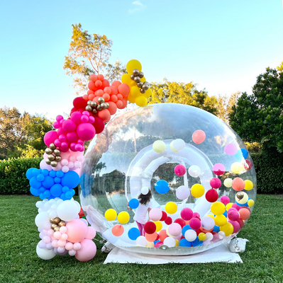 Tunnel PVC transparent maison gonflable à bulles géant camping clair