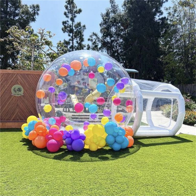 Tunnel PVC transparent maison gonflable à bulles géant camping clair