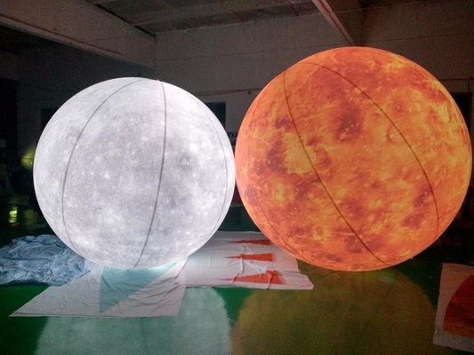 Lumière LED gonflable à l'hélium Ronde Ballon d'air lunaire publicitaire