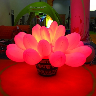 Décoration de mariage LED gonflable lumière colorée grandes fleurs gonflables