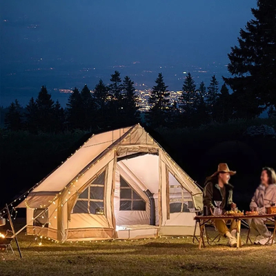 Camping extérieur de luxe 10 mètres Blanc 12 m2 Grandes tentes de couleurs Tente pneumatique