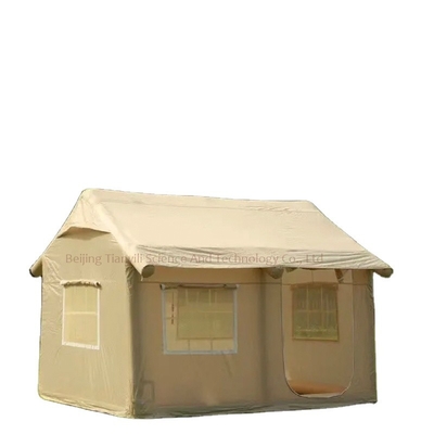 Tente de camping gonflable à quatre saisons, porteuse à double couche