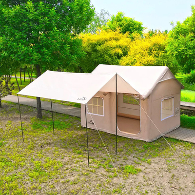 Tente de camping gonflable à quatre saisons, porteuse à double couche