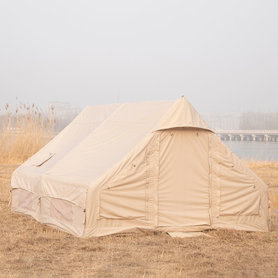 Tente de camping gonflable à quatre saisons, porteuse à double couche