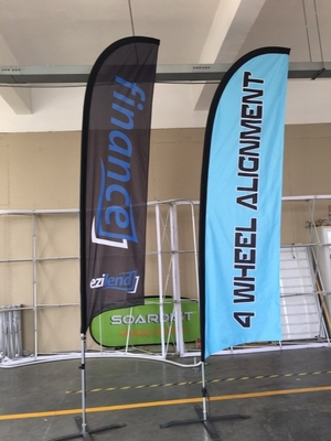 Drapeau publicitaire de plage à double face en polyester volant en extérieur