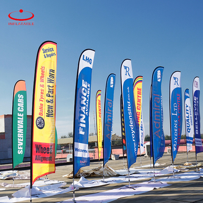 Personnalisation du drapeau de plage de l'eau et des bannières publicitaires drapeaux en plumes avec base drapeau à goutte à goutte personnalisé